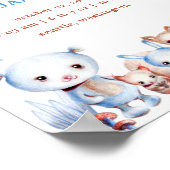 Poster Cute Magique Bois Animaux Birth Stats Garçon Bébé (Coin)