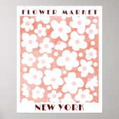 Poster Cute Marché Fleur Rétro Daisy Rose Terracotta (Devant)