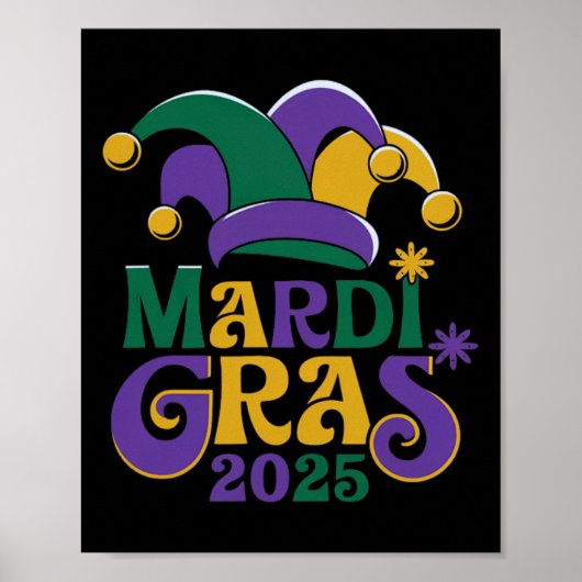 Poster Cute Mardi Gras Mask Fun 2025 (Devant)