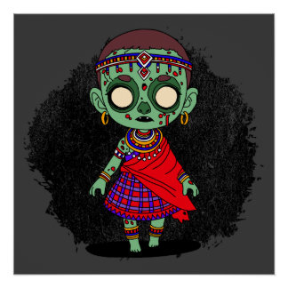 Poster Cute Masai Zombie