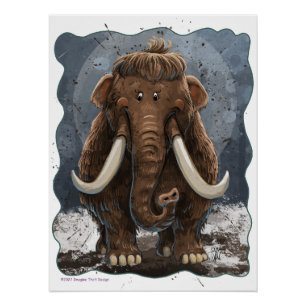 Poster Cute Mastodon