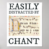 Poster Cute Medieval Gregorian Chant Funny Catholic (Devant)