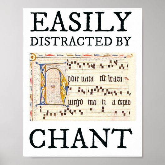 Poster Cute Medieval Gregorian Chant Funny Catholic (Devant)