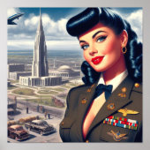 Poster Cute Militaire Pin-up (Devant)