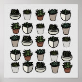 Poster Cute mini motif succulent (Devant)