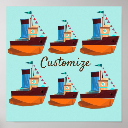 Poster Cute Minuscule remorqueur Thunder-Cove (Devant)