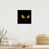 Poster Cute Mischievous Chat Noir avec les doigts (Cuisine)