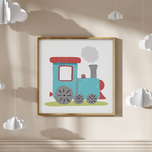 Poster Cute & Modern Hand-Drawn Train Nursery Art