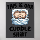 Poster Cute Monkey Couple This Is Our Cuddle  (Devant)