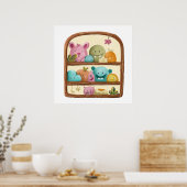 Poster Cute Monster Nursery Art (Cuisine)