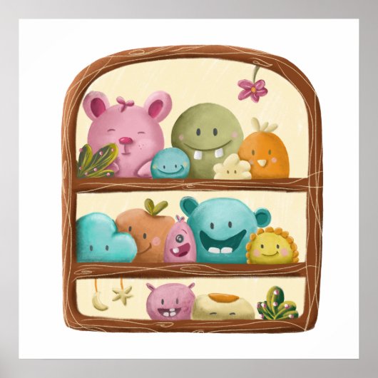 Poster Cute Monster Nursery Art (Devant)
