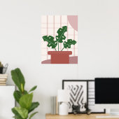 Poster Cute Monstera Plantes Cadre Bohème Design (Bureau à domicile)