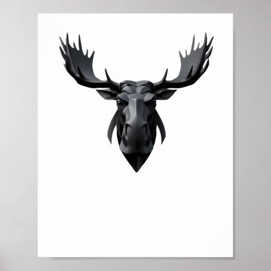 Poster Cute Moose Hear 3d - Animaux Monde Sticker1 (Devant)