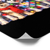 Poster Cute Msky Christmas Dogs With Lights Long Sleeve  (Coin)
