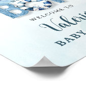 Poster Cute Nautical Blue Boat Teddy Bear Boat Baby showe (Coin)