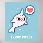 Poster Cute Nerd Narwhal (Devant)