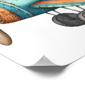 Poster Cute Nursery Art Enfant Voler Vieux Avion (Coin)