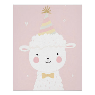 Poster Cute Nursery Mur Art, Chambre Enfants Décor rose