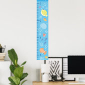 Poster Cute Ocean Animals Growth Chart (Bureau à domicile)