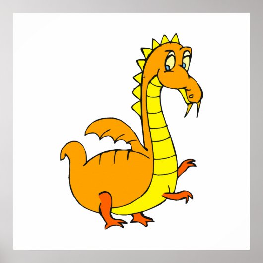 Poster Cute Orange Dragon (Devant)