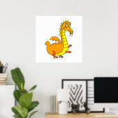 Poster Cute Orange Dragon (Bureau à domicile)