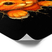 Poster Cute Orange Kitten Cracks Mug Wall Funny Cat Lover (Coin)