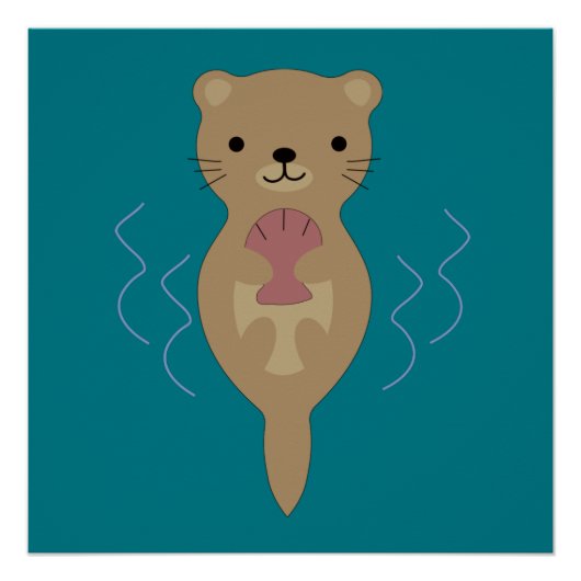 Poster Cute Otter (Devant)
