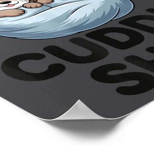 Poster Cute Otter Couple Cozy Cuddle  (Coin)