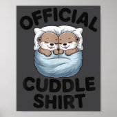 Poster Cute Otter Couple Cozy Cuddle  (Devant)