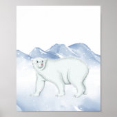 Poster Cute Ours polaire d'hiver Coeur polaire arctique D (Devant)