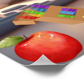 Poster Cute Ours Polaire faisant des oeuvres artisanales (Coin)