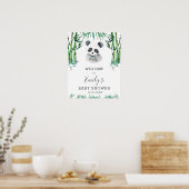 Poster Cute Panda Baby shower de verdure Neutre Accueil (Cuisine)