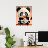 Poster Cute Panda manger Ramen (Bureau à domicile)