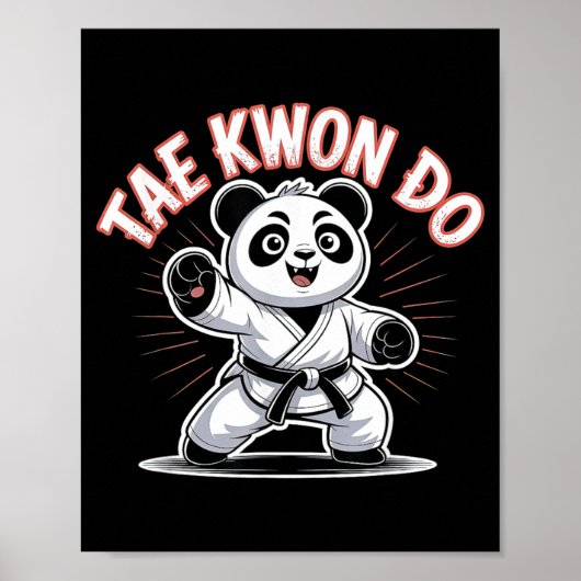 Poster Cute Panda Taekwondo - Drôle de MMA TKD coréen (Devant)