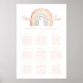 Poster Cute Pastel Aquarelle Rainbow Douche Siège (Devant)