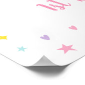 Poster Cute Pastel Arc-en-ciel Nuages Fille Anniversaire  (Coin)