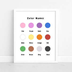 Poster Cute Pastel Color Baby Nursery Education