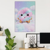 Poster Cute Pastel Donut Character | Kawaii Dessert Art (Bureau à domicile)