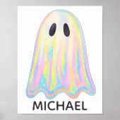 Poster Cute Pastel Rainbow Ghost | Éffrayant esthétique (Devant)