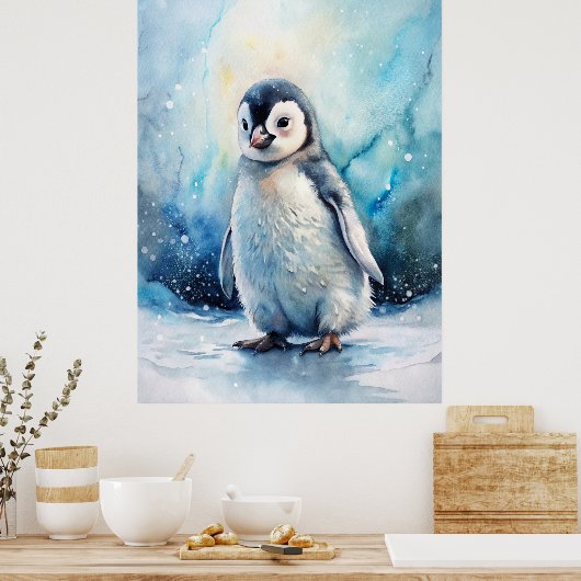 Poster Cute Penguin (Cuisine)
