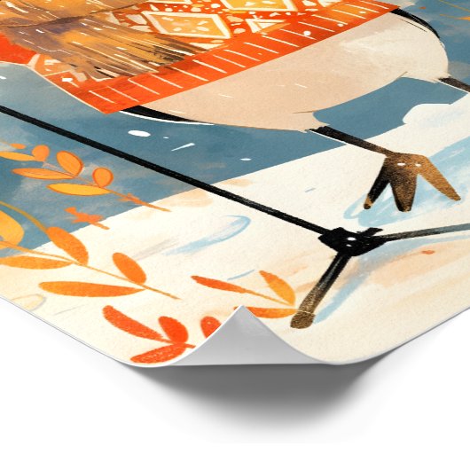 Poster Cute Penguin Christmas Animal Nursery Art Print (Coin)