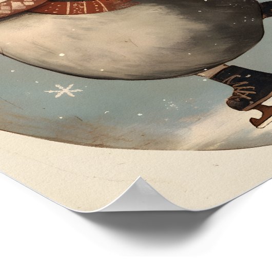 Poster Cute Penguin Ice Skating | Nursery wall Art (Coin)