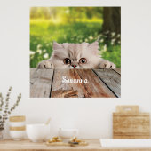 Poster Cute Perse Peeking Chat (Cuisine)