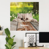 Poster Cute Perse Peeking Chat (Bureau à domicile)