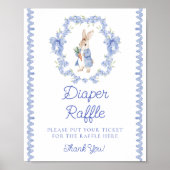 Poster Cute Peter Rabbit Baby shower Déchets Raffle (Devant)