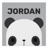 Poster Cute petit ours Panda avec nom personnalisé (Devant)