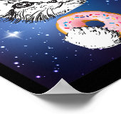 Poster Cute Petite Chatte Manger Une Bouillie Dans Un Ani (Coin)