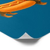 Poster Cute Petite Christmas Funny Hot Dog Dachshund  (Coin)