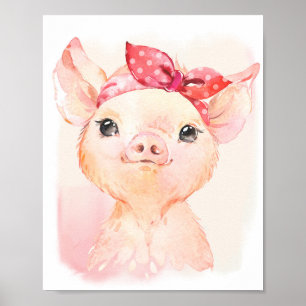 Poster Cute Pig Print