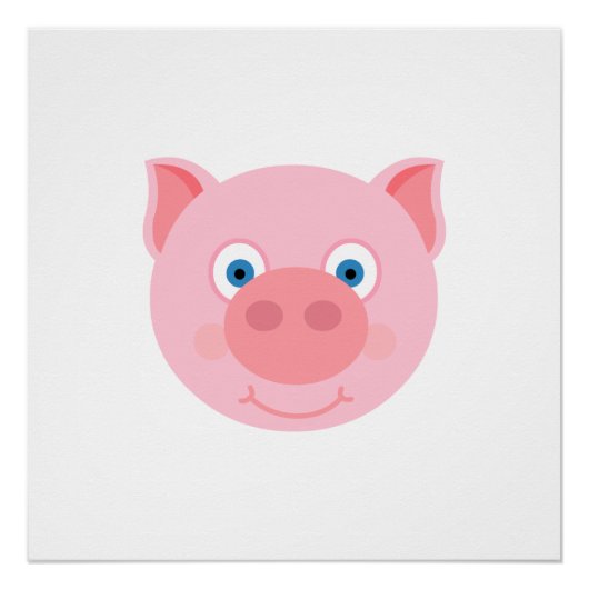 Poster Cute piggy face (Devant)